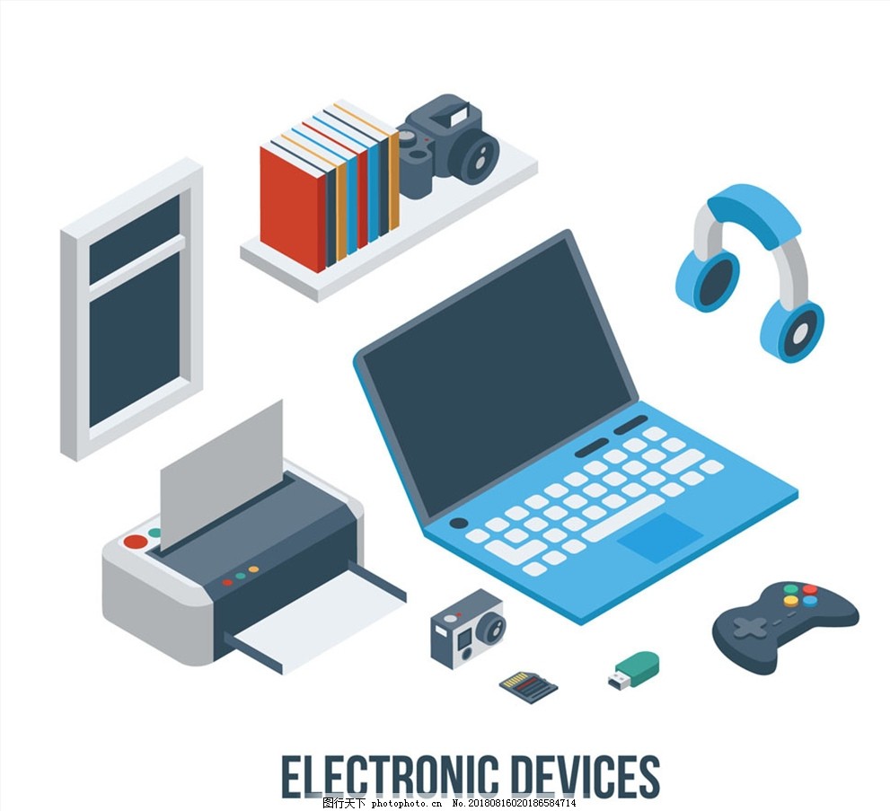 8款創(chuàng)意立體電子產(chǎn)品矢量素材