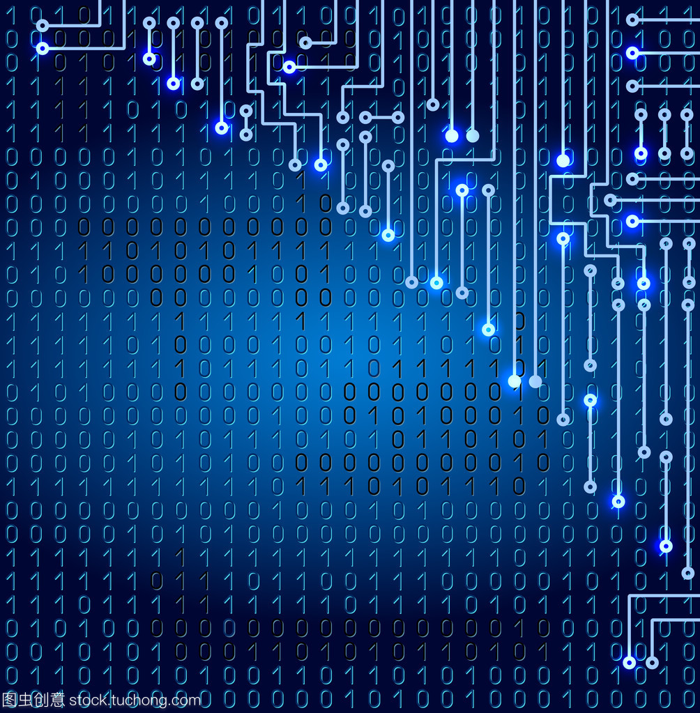 繪圖現(xiàn)代電子電路和二進制代碼